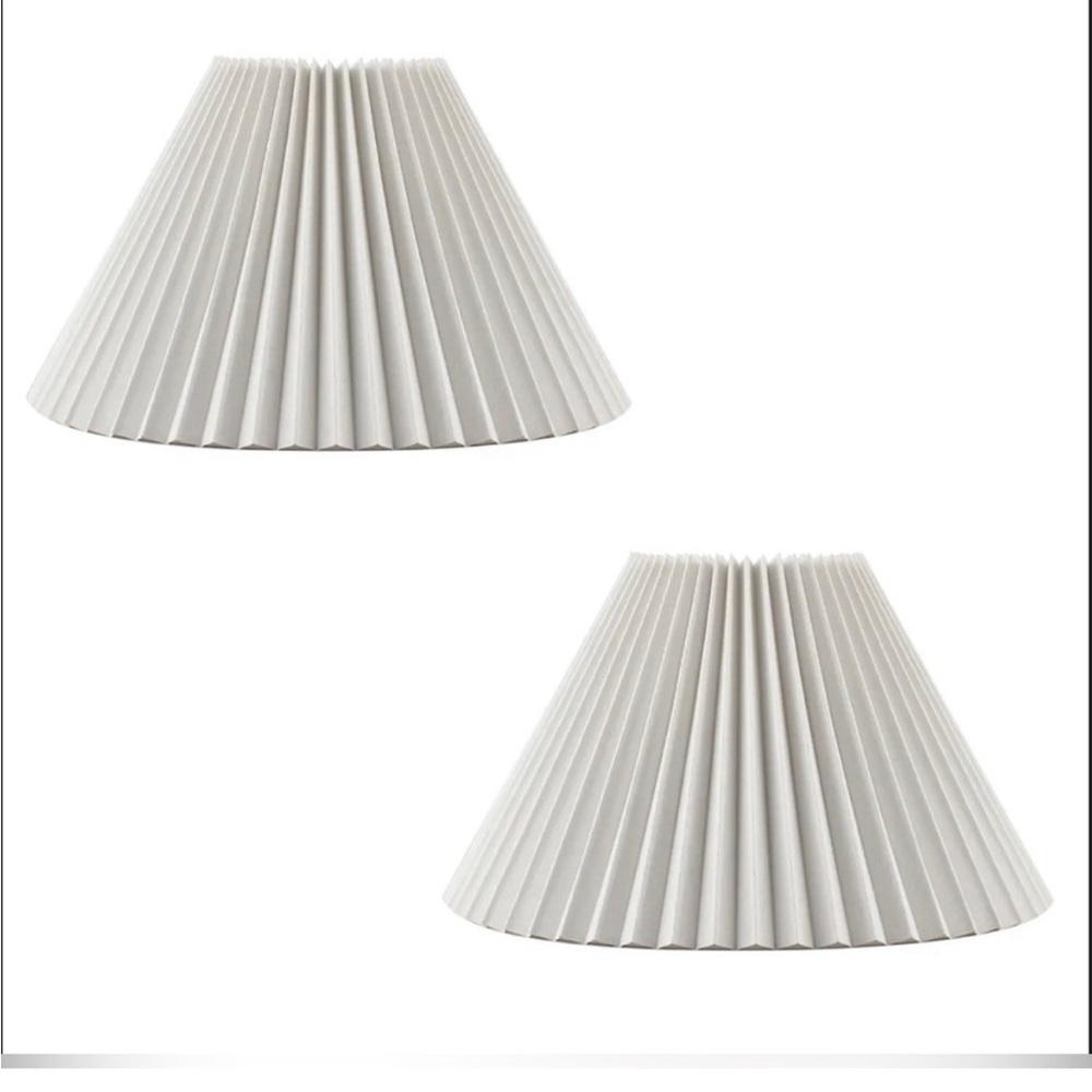 Threshold Studio McGee White Knife Pleated Lamp Shade bundle of 2